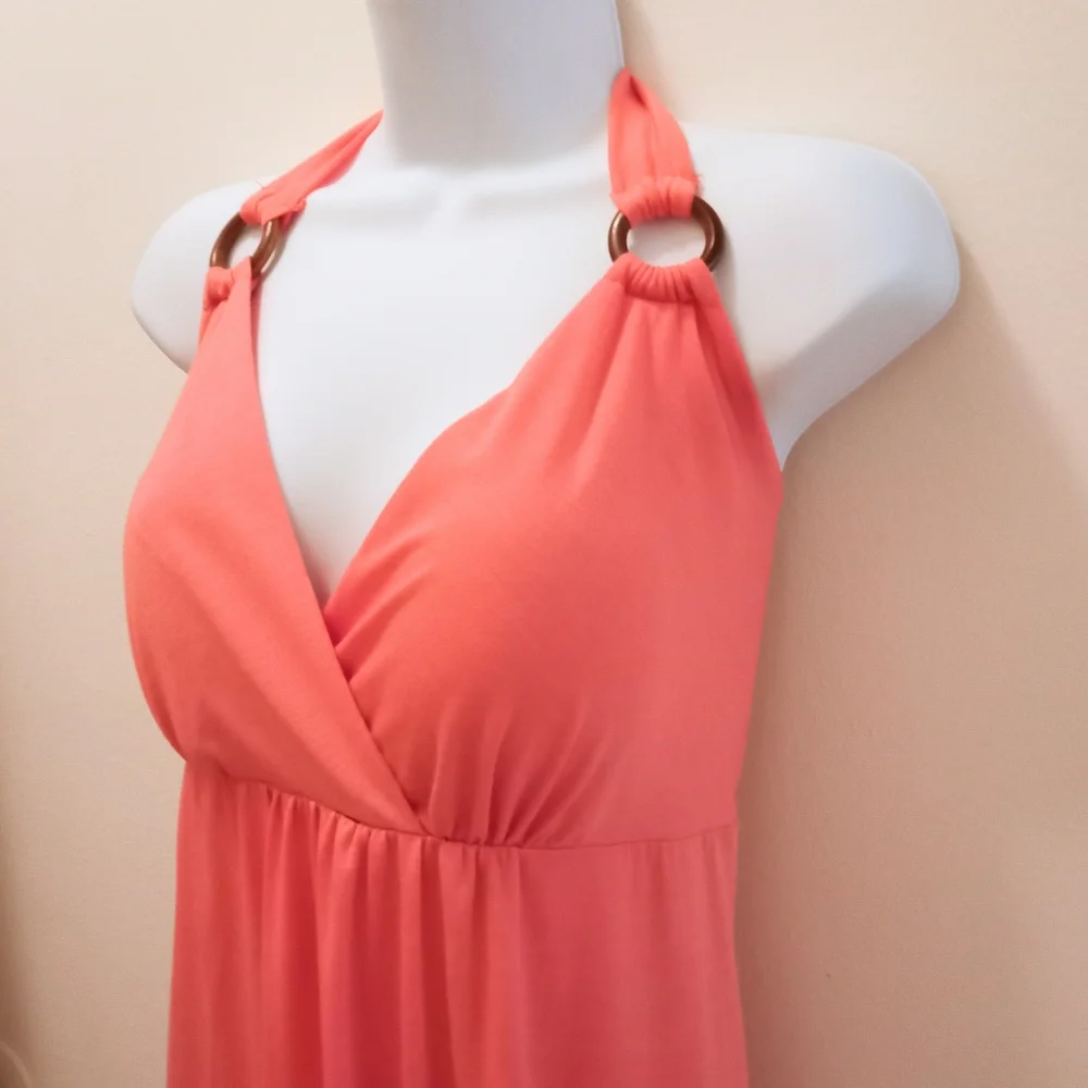 NWT🎁FREE GIFT INCLUDED🎁Midi Dress Push-Up Pads Bra, Strap Neck Halter Summer - Picture 3 of 16